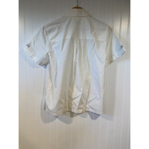 Pendleton Blouse Women's 4 Cream/ivory Button Up Shirt, Embroidered Collar, VTG - Picture 5 of 5